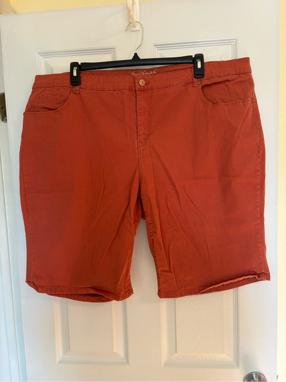 Rust Cotton Casual Shorts